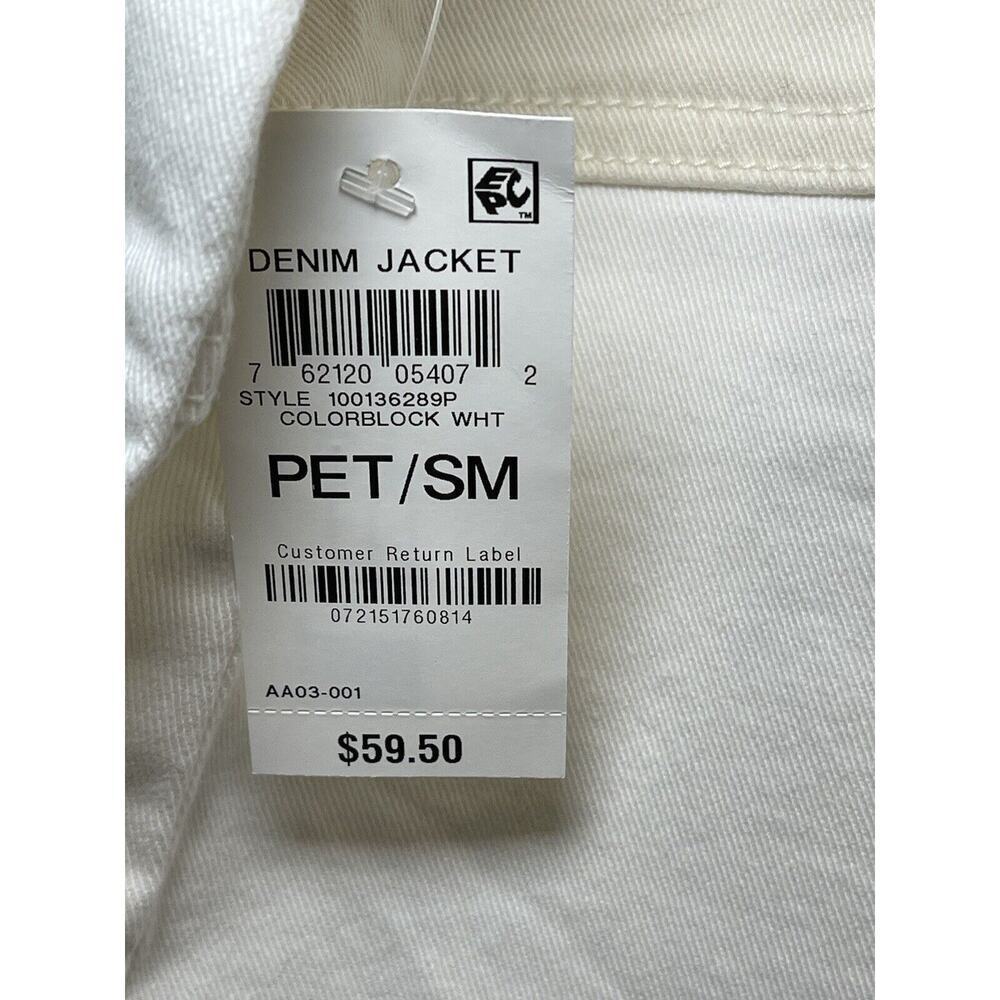 style & co White and Off White Color Blocked Denim jacket size PS MSRP$59.50 - Picture 4 of 8